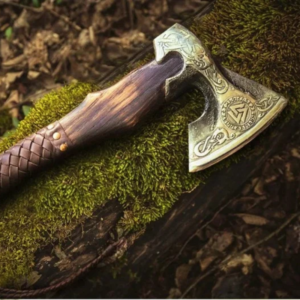 Custom Hand Forged Carbon Steel VIKING AXE with Ash Wood Shaft