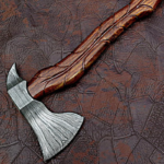 Hand Forged Damascus Smoking Axe with Rose wood