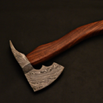 Handmade Damascus Tomahawk Axe With Rose Wood