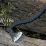 Carbon Steel Roughly Designed Blade Viking Axe with Black Woody Shaft