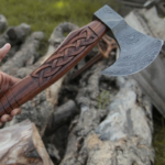 Damascus Steel handmade Hatchet Axe with Leather Sheath