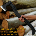 Carbon Steel Roughly Designed Blade Viking Axe with Black Woody Shaft