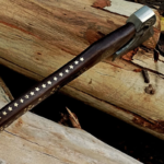 Hand Forged Carbon Steel VIKING AXE with Ash Wood Shaft with Beautiful Black Handle