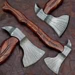 Hand Forged Damascus Smoking Axe with Rose wood