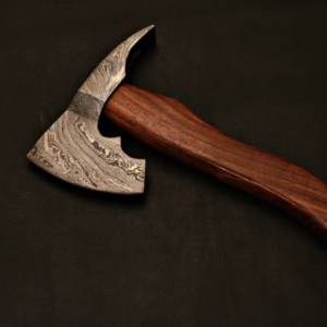 Handmade Damascus Tomahawk Axe With Rose Wood