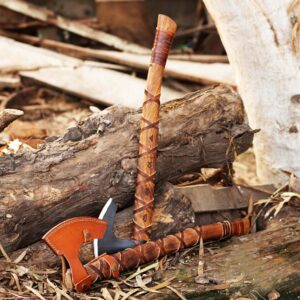 Forged Carbon Steel Ragnar Axe with Rose Wood Gripped Handle