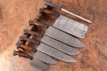 Damascus Steel Chef set of 7 knives with Rose wood Handle