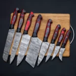 Handmade Damascus Chef's Kitchen knives set of 8pcs