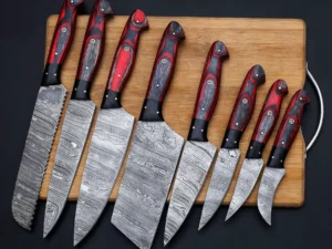 Handmade Damascus Chef's Kitchen knives set of 8pcs