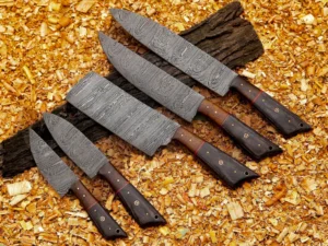 Hand Forged Damascus Chef's Set of 5 BBQ Knife