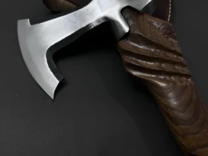 Hatchet Axe with Crafted Wood Handle