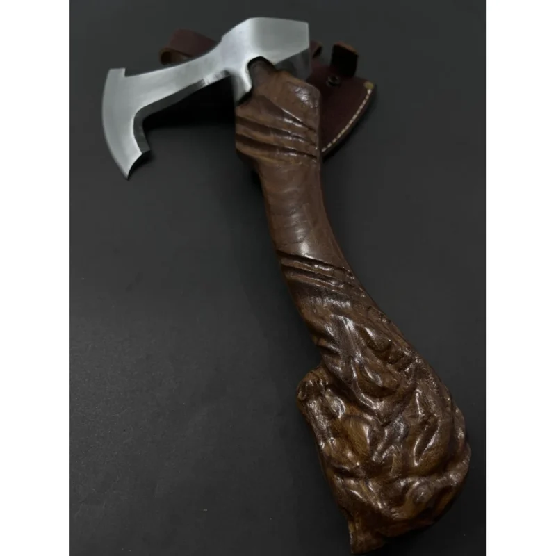 Hatchet Axe with Crafted Wood Handle