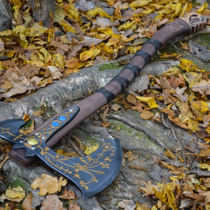 Carbon Steel Leviathan Axe with Ragnar