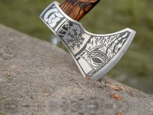 Hand Forged carbon steel Axe Lovely Crafted Ash Wood Shaft