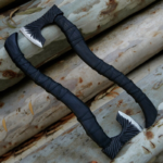 Carbon Steel Roughly Designed Blade Viking Axe with Black Woody Shaft