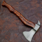 Hand Forged Damascus Smoking Axe with Rose wood